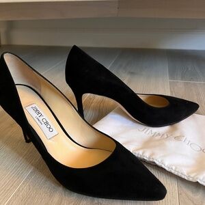 Jimmy Choo Romy 85mm Black Suede Pumps – Size 9